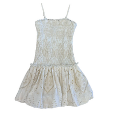FLOWERS BY ZOE Cream Eyelet Dress