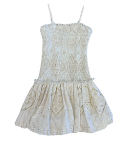 FLOWERS BY ZOE Cream Eyelet Dress