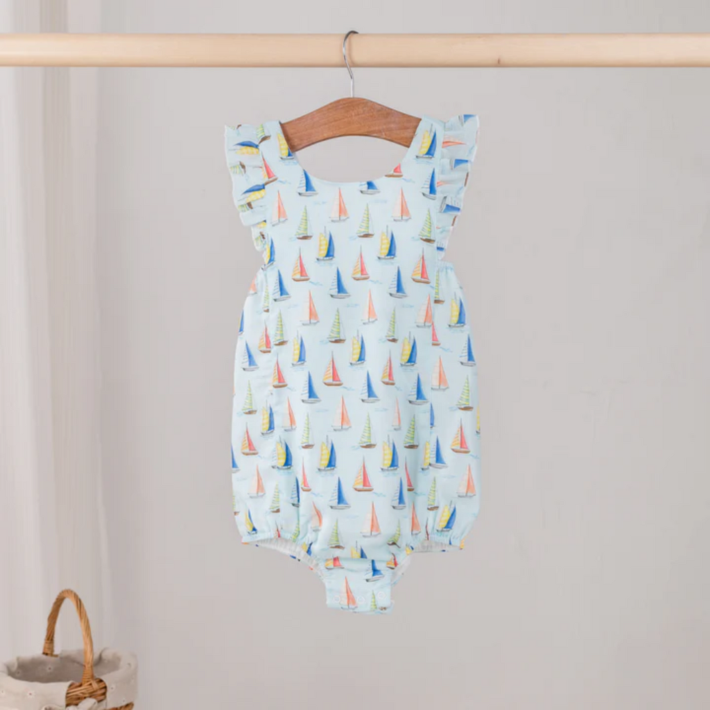 NOLA TAWK SEE YOU SOON ORGANIC MUSLIN BUBBLE ROMPER