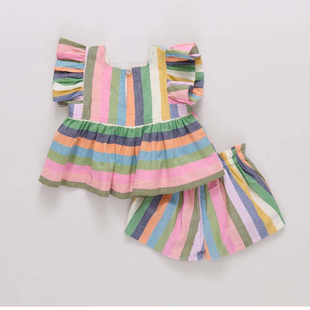 PINK CHICKEN Girls Elsie Set - Parade Stripe