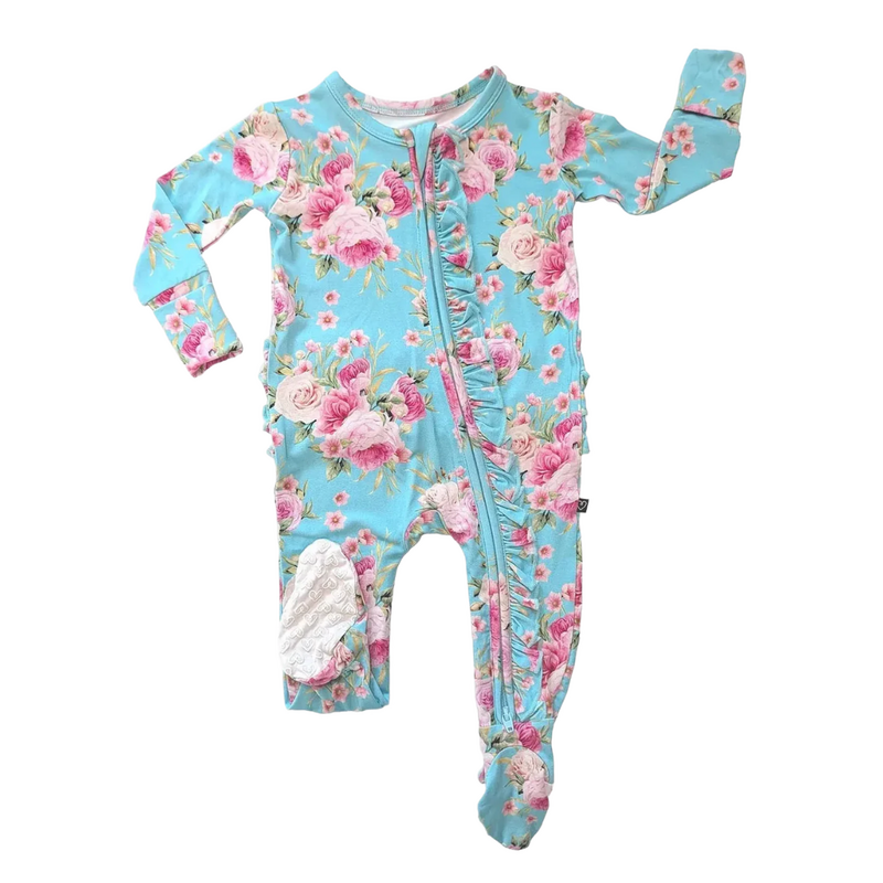 LEV BABY Alana Ruffled Zippered Footie