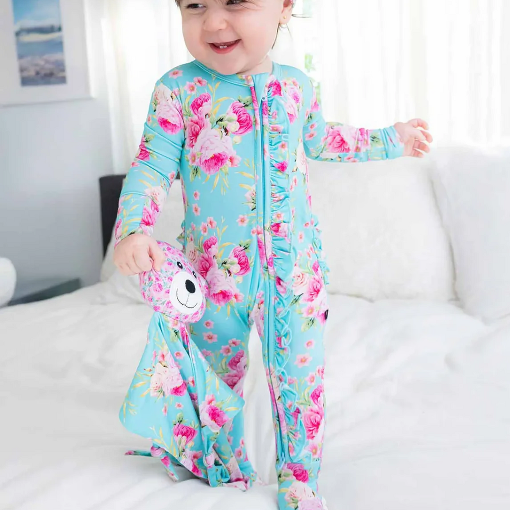 LEV BABY Alana Ruffled Zippered Footie