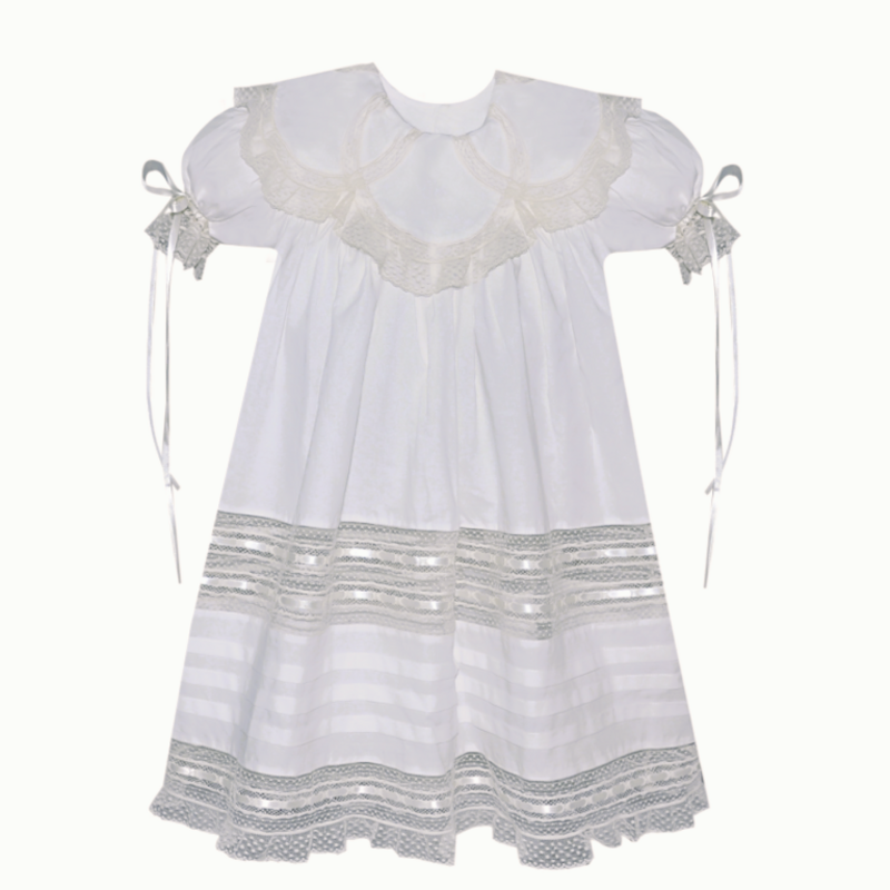 PHEONIX N REN WHITE CHARLIE DRESS w/ ECRU LACE
