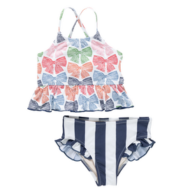 PINK CHICKEN Girls Joy Tankini - Multi Bows