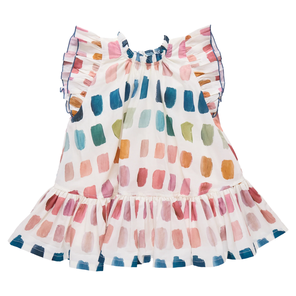 PINK CHICKEN girls harper dress - paint swatches