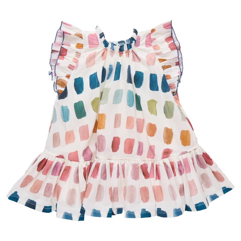PINK CHICKEN girls harper dress - paint swatches