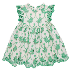 PINK CHICKEN girls cynthia dress - kelly green eyelet