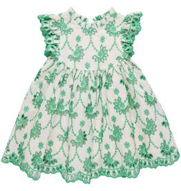 PINK CHICKEN girls cynthia dress - kelly green eyelet