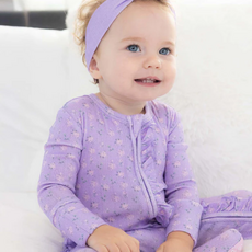 LEV BABY LILA RUFFLED ZIPPERED FOOTIE