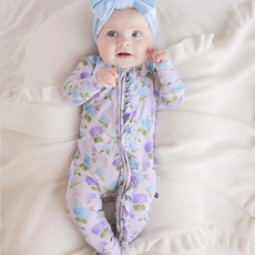 LEV BABY COLETTE RUFFLED ZIPPERED FOOTIE