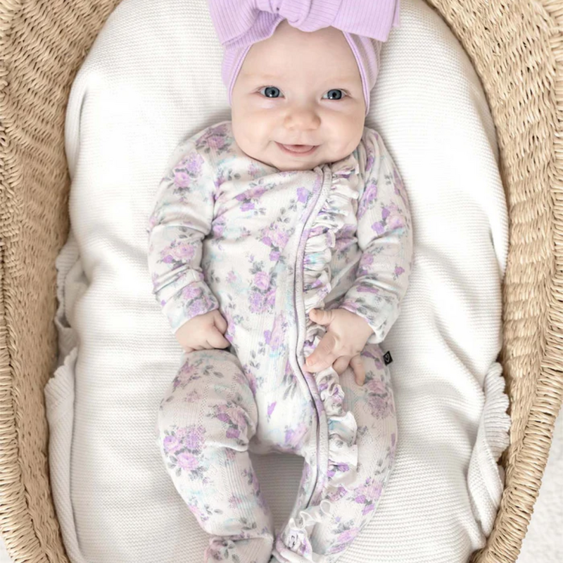 LEV BABY ETTA- RUFFLED ZIPPERED FOOTIE