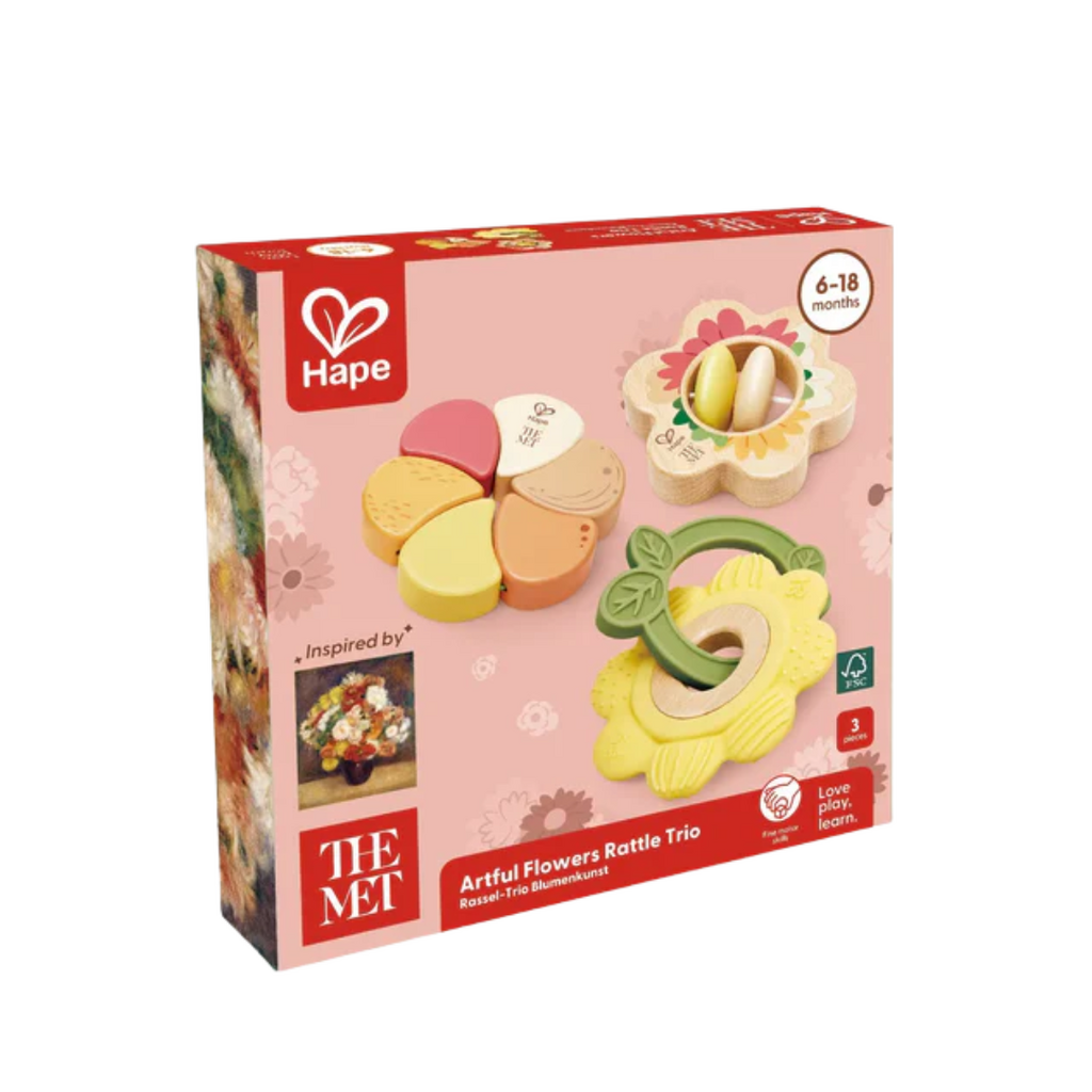 HAPE ARTFUL FLOWERS RATTLE TRIO