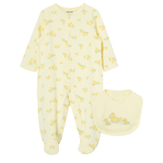 Little Me ltl ducks footie /bib