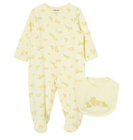 Little Me ltl ducks footie /bib