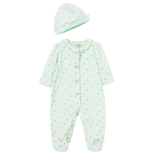 Little Me petite roses footie/hat