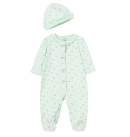 Little Me petite roses footie/hat