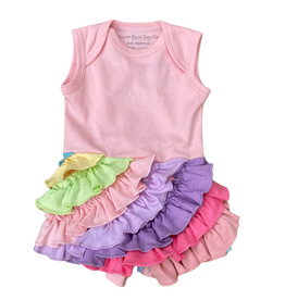 LEMON LOVES LIME Rainbow Romper-Rose Shadow