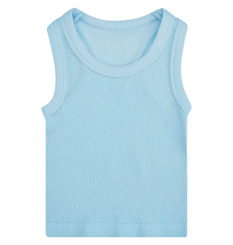 ISCREAM LIGHT BLUE SMOCKED RACERBACK TANK TOP
