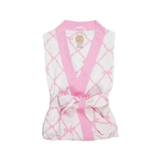 THE BEAUFORT BONNET COMPANY READY OR NOT ROBE-Belle Meade Bow/Pier Party Pink