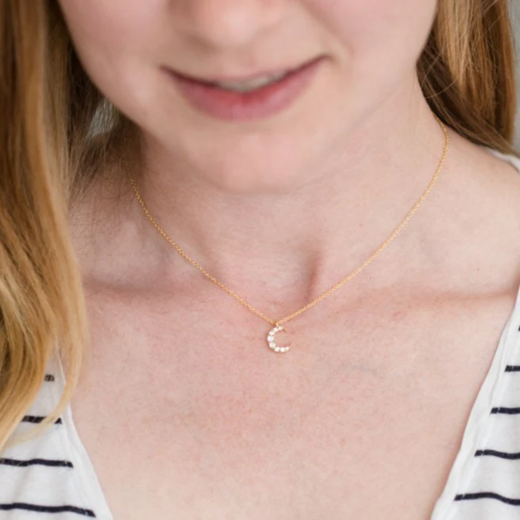 HELMSIE Mama & Me Moon And Star Necklace Set