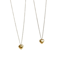 HELMSIE Mama & Me Puff Heart Necklace Set