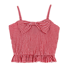 FLOWERS BY ZOE Girls Red & White Gingham Top