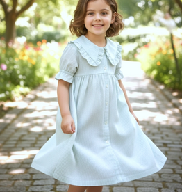 yo baby Button Front Stripe Dress w/Collar