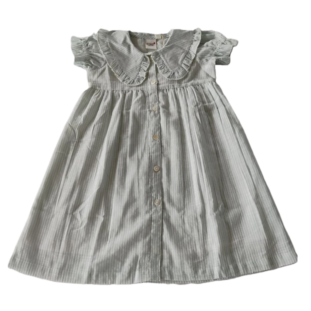 yo baby Button Front Stripe Dress w/Collar