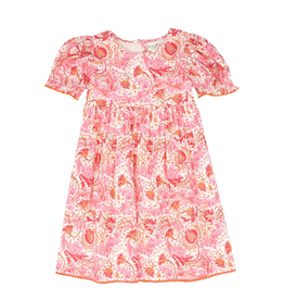 yo baby Hot Pink Floral Pleat Dress
