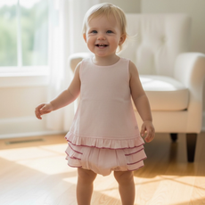 yo baby Shorts & Top w/Ruffle Edge : Soft Pink