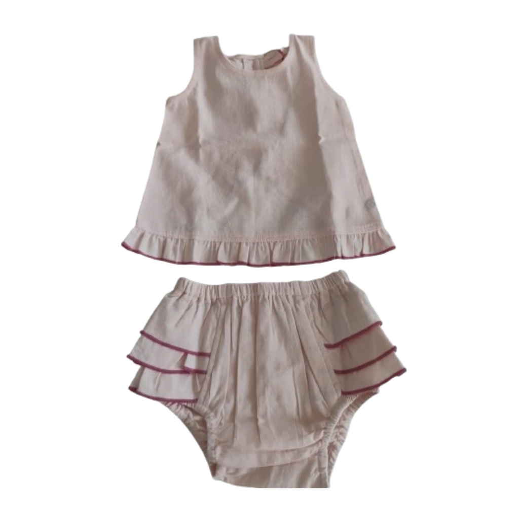 yo baby Shorts & Top w/Ruffle Edge : Soft Pink