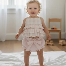 yo baby Ariana Top w/Bloomer: Pastel Pink