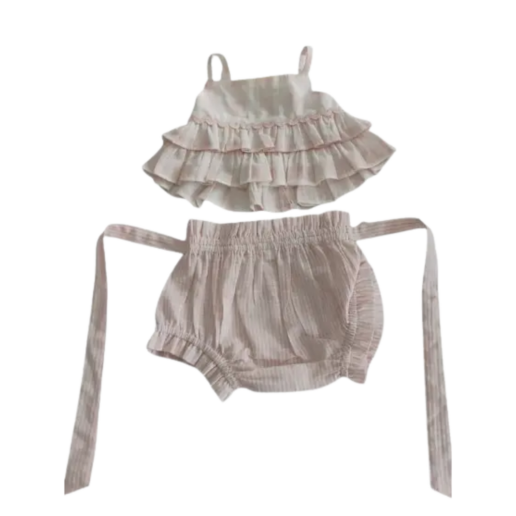 yo baby Ariana Top w/Bloomer: Pastel Pink