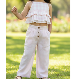 yo baby Ariana Top and Pant Set: Pastel Pink