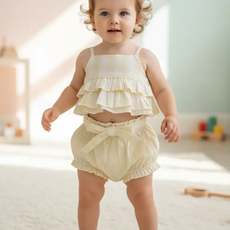 yo baby Ariana Top w/Bloomer: Pastel Yellow