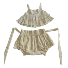 yo baby Ariana Top w/Bloomer: Pastel Yellow
