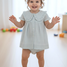 yo baby Button Front Dress/Bloomer w/Collar
