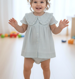 yo baby Button Front Dress/Bloomer w/Collar