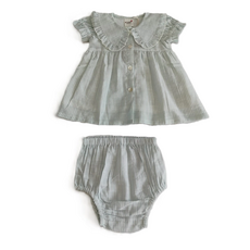 yo baby Button Front Dress/Bloomer w/Collar
