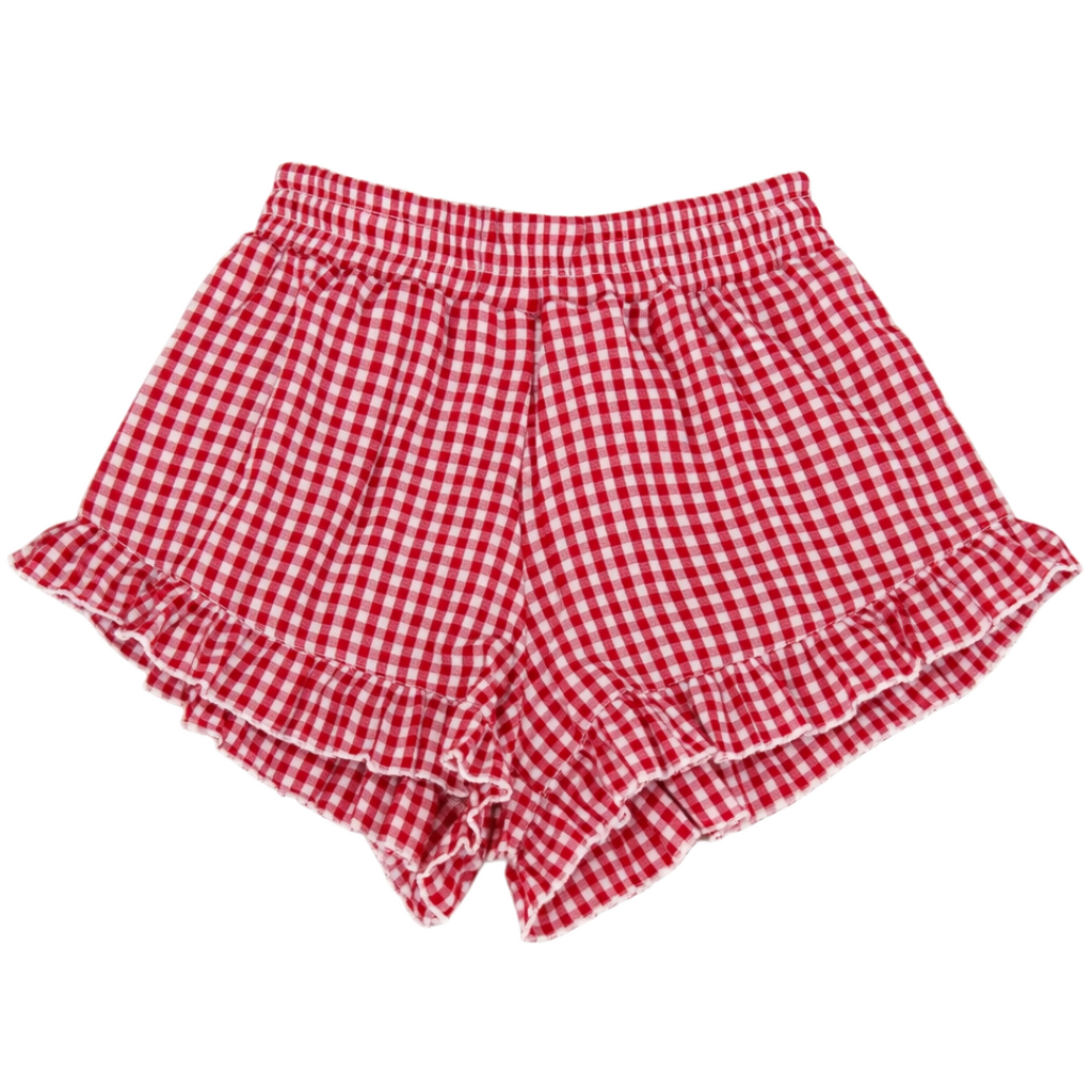 FLOWERS BY ZOE Girls Red & White Gingham Short