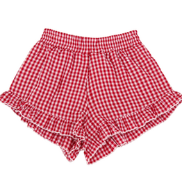 FLOWERS BY ZOE Girls Red & White Gingham Short