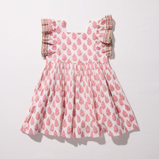 PINK CHICKEN Girls Elsie Dress-Pink Dahlia Floral