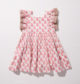 PINK CHICKEN Girls Elsie Dress-Pink Dahlia Floral