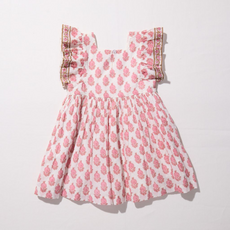 PINK CHICKEN Girls Elsie Dress-Pink Dahlia Floral