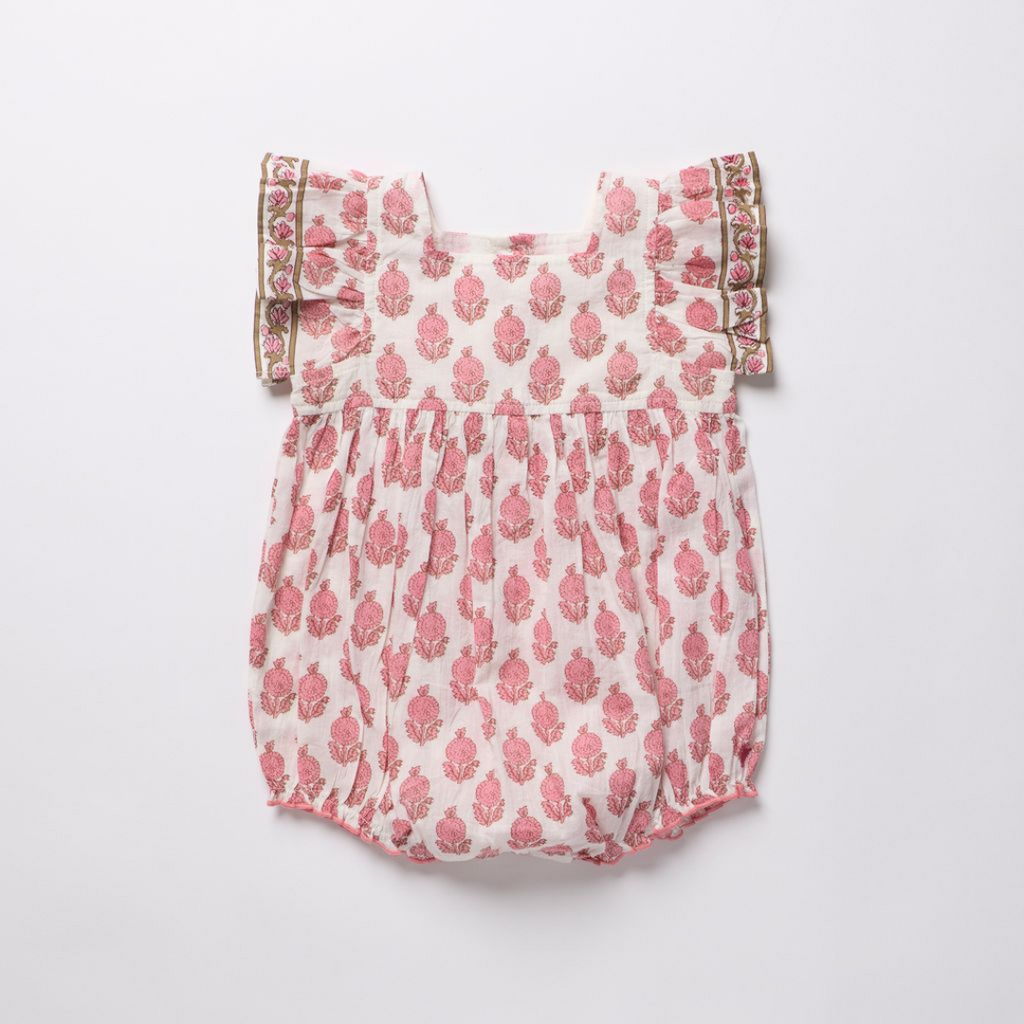 PINK CHICKEN Baby Girls Elsie Bubble-Pink Dahlia Floral