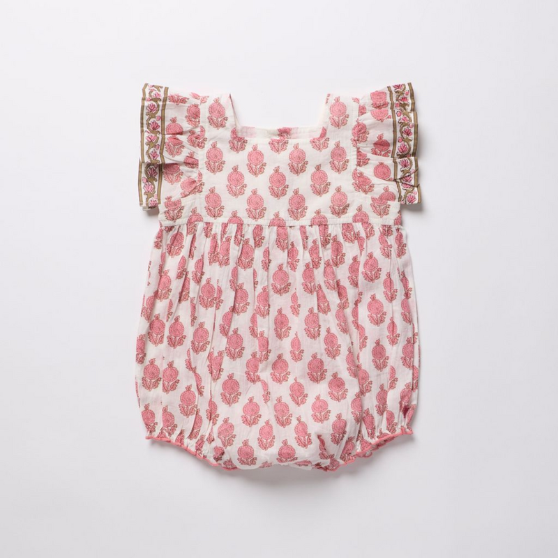 PINK CHICKEN Baby Girls Elsie Bubble-Pink Dahlia Floral