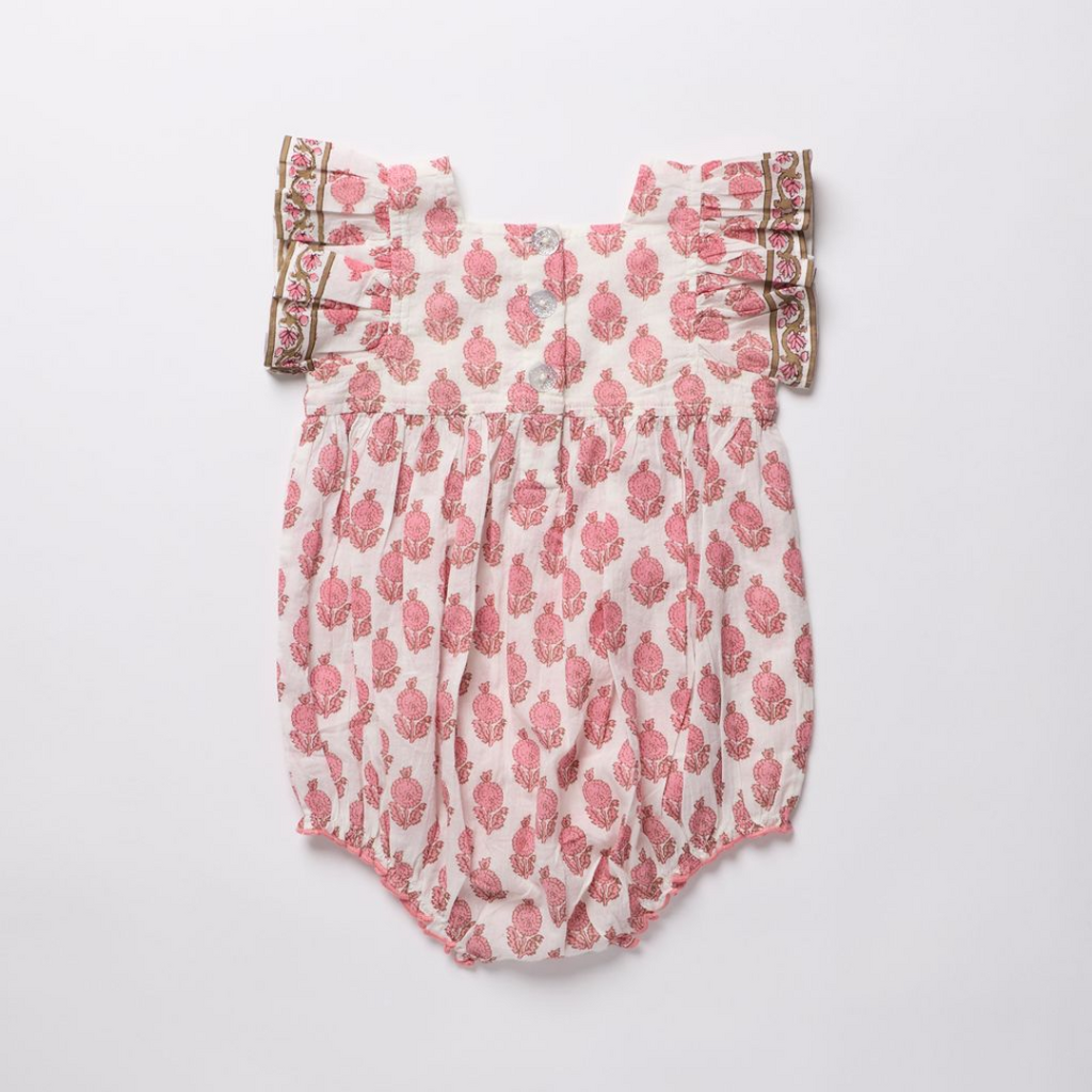 PINK CHICKEN Baby Girls Elsie Bubble-Pink Dahlia Floral