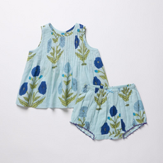 PINK CHICKEN Baby Girls Jaipur 2-PC Set-Light Blue Dandelion