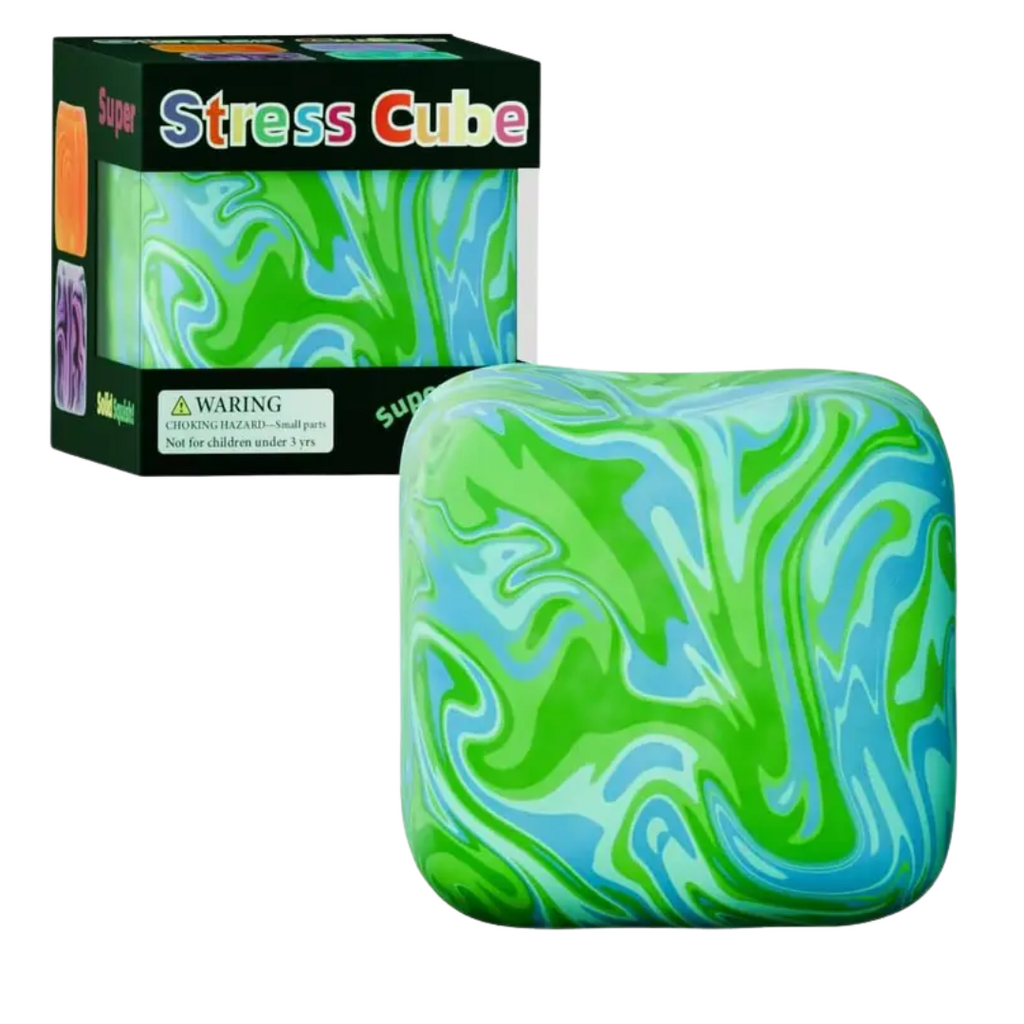 AURAQUISE Stress Cube-Green Marbled