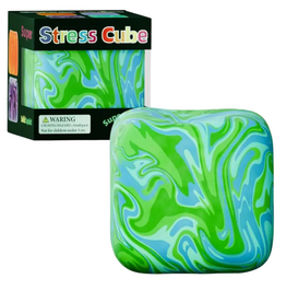 AURAQUISE Stress Cube-Green Marbled